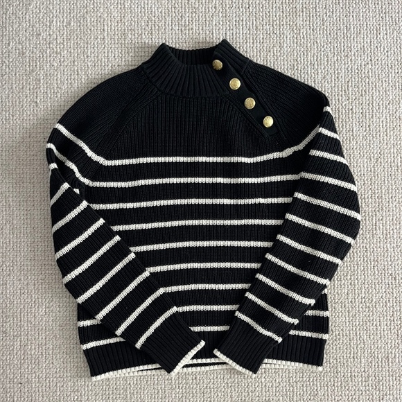 J Crew Navy/White Striped Sweater (S) - Picture 2 of 7